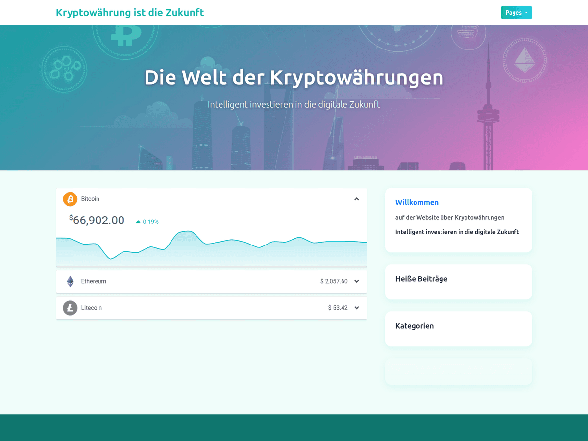Screenshot der Webseite Cointrendline (cointrendline.info)