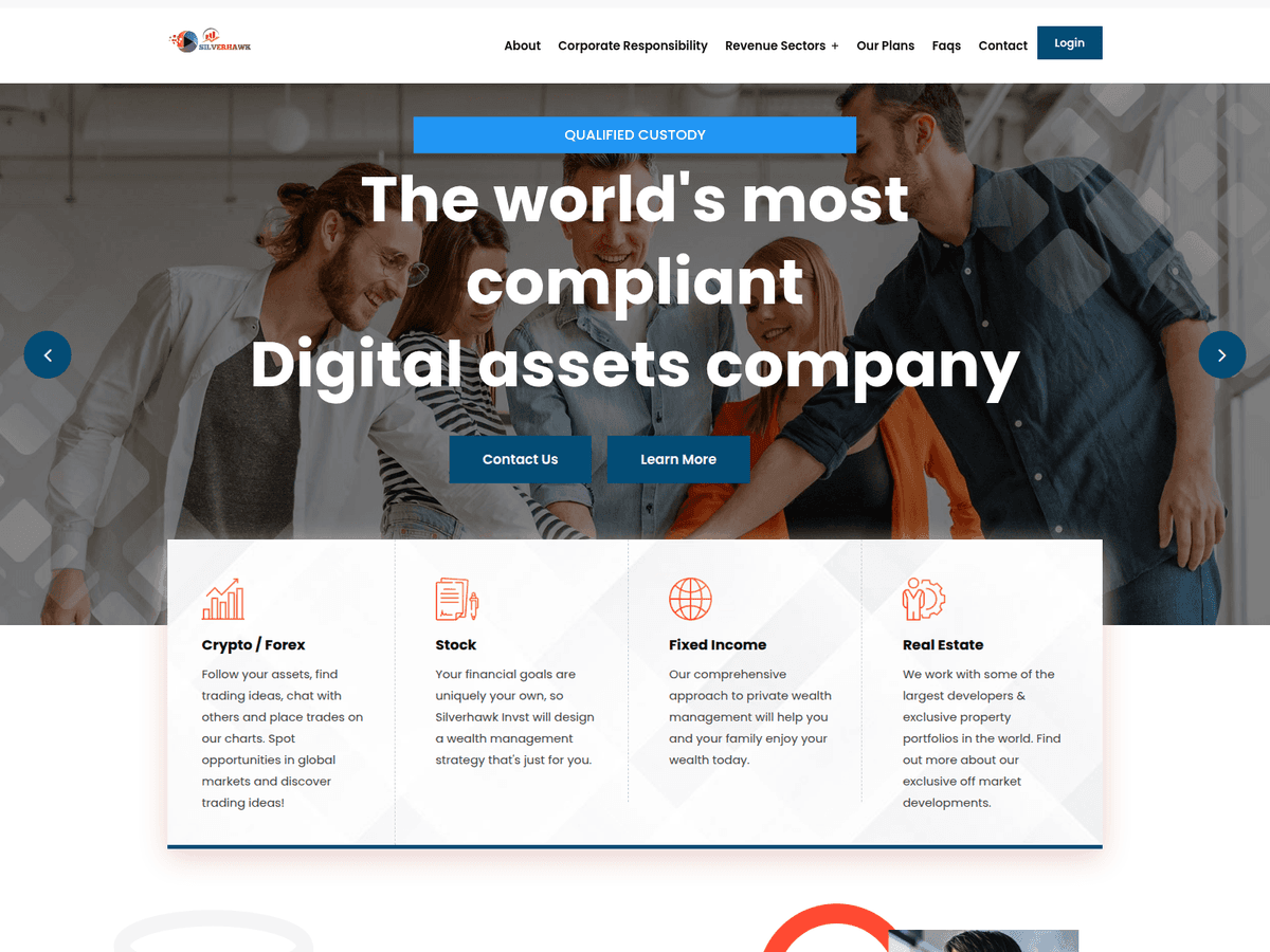 Screenshot der Webseite Silverhawkinvst (silverhawkinvst.com)