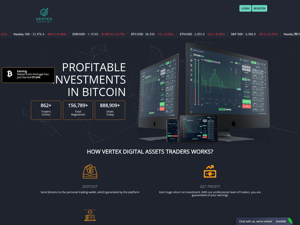 Screenshot der Webseite Vertex Dat (vertex-dat.com)