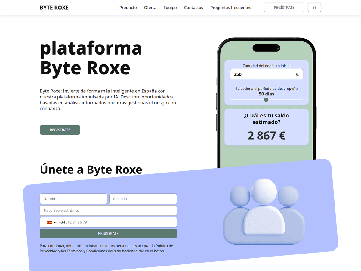 Screenshot der Webseite Byte Roxe (byte-roxe.com)