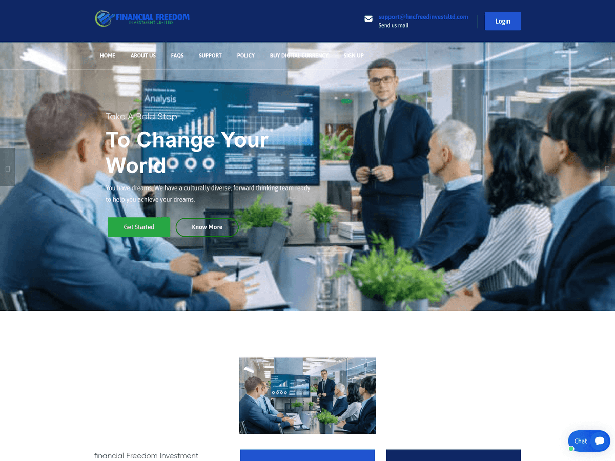 Screenshot der Webseite Fincfreedinvestsltd (fincfreedinvestsltd.com)