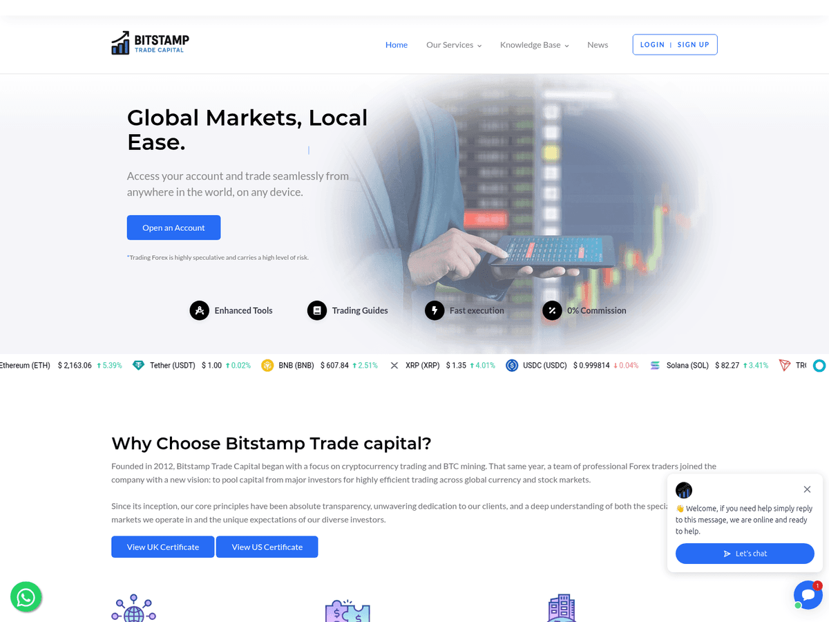Screenshot der Webseite Bitstamptradecapitals (bitstamptradecapitals.com)