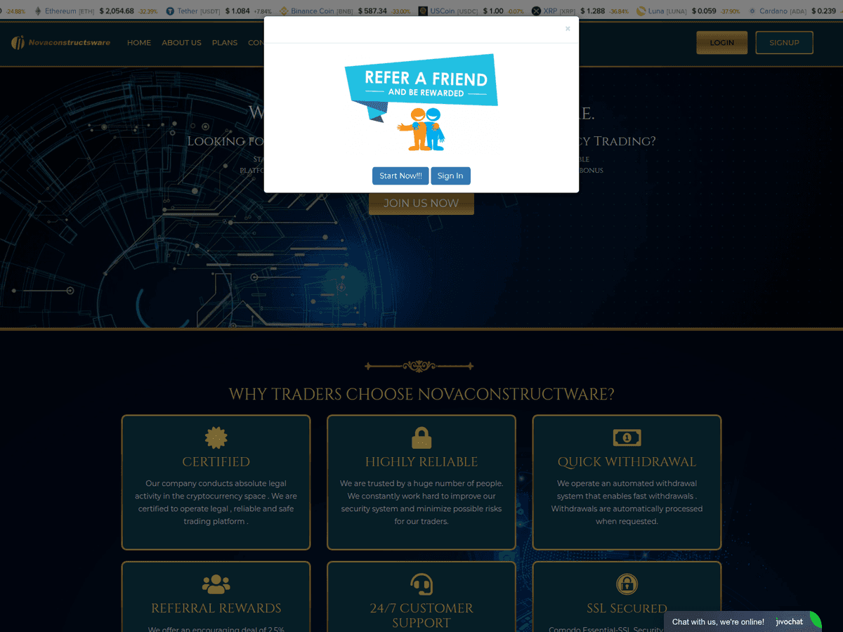 Screenshot der Webseite Novaconstructsware (mail.novaconstructsware.com)
