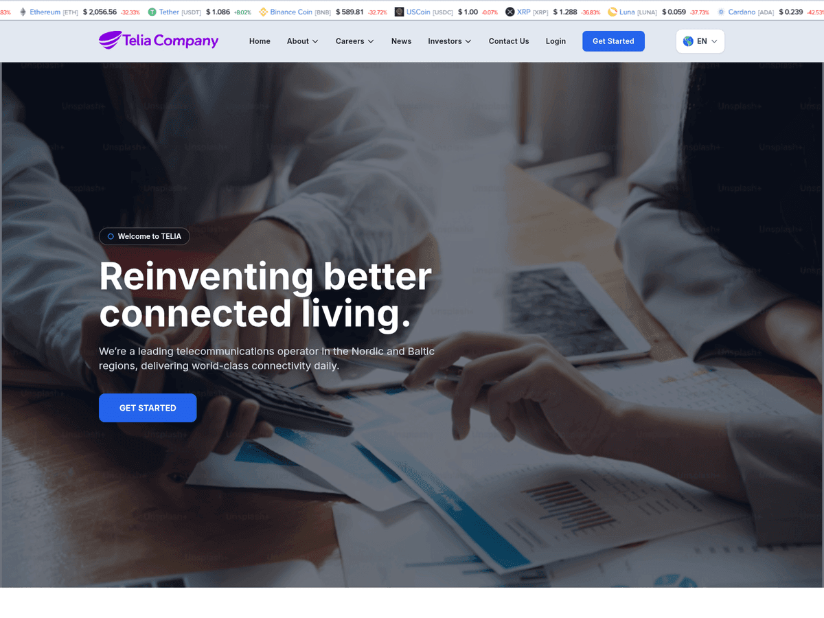 Screenshot der Webseite Teliacoinvest (teliacoinvest.com)