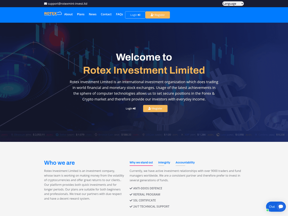 Screenshot der Webseite Rotexmint Invest (rotexmint-invest.ltd)
