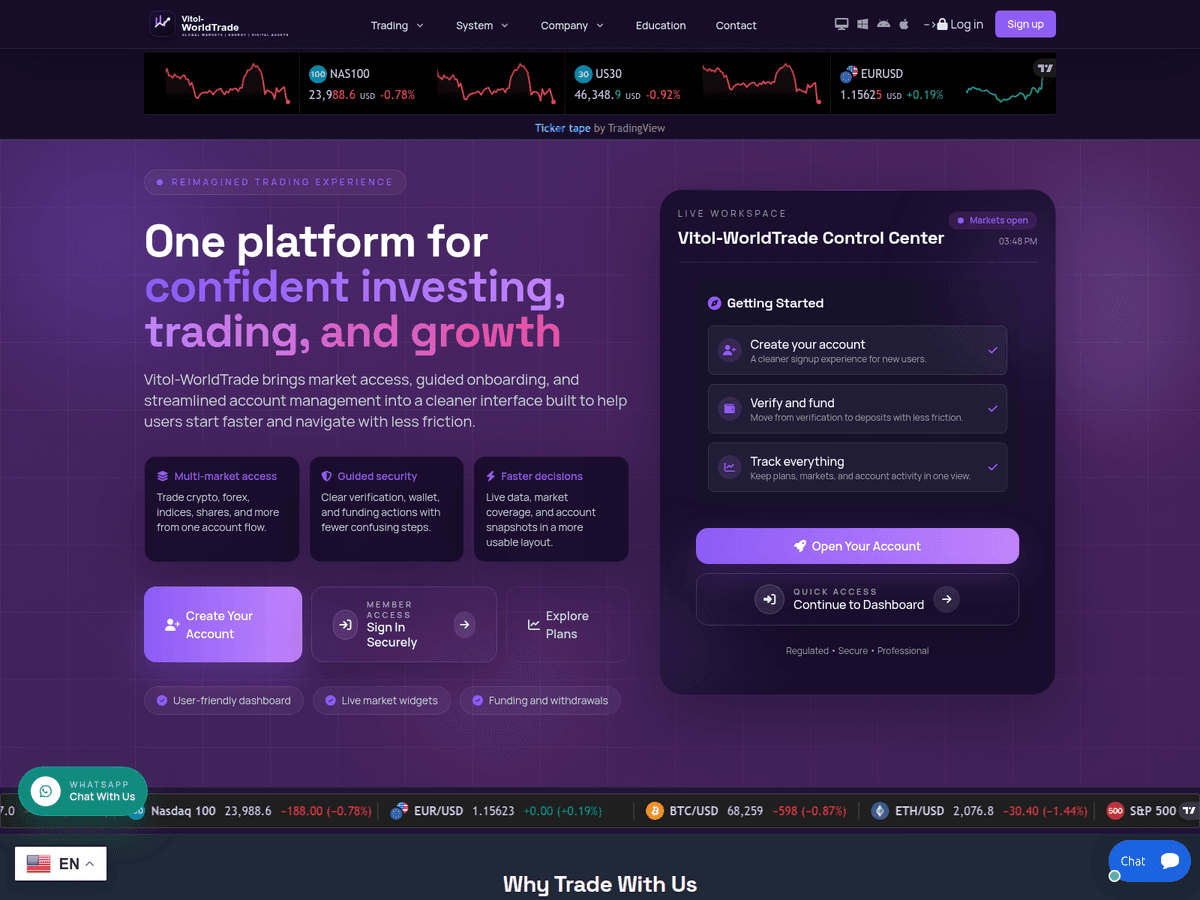 Screenshot der Webseite Assetrisehub (vitol-worldtrade.com.assetrisehub.com)
