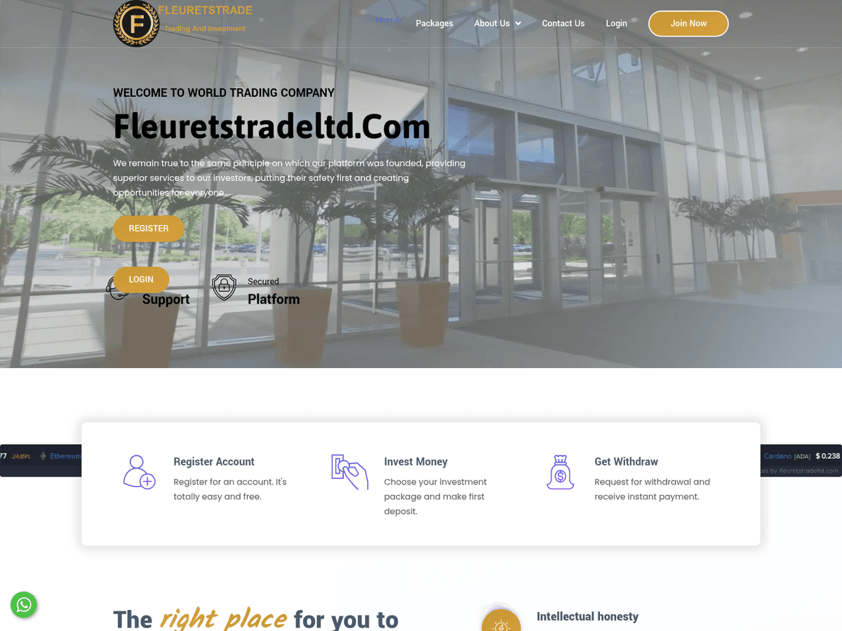 Screenshot der Webseite Fleuretstradeltd (fleuretstradeltd.com)