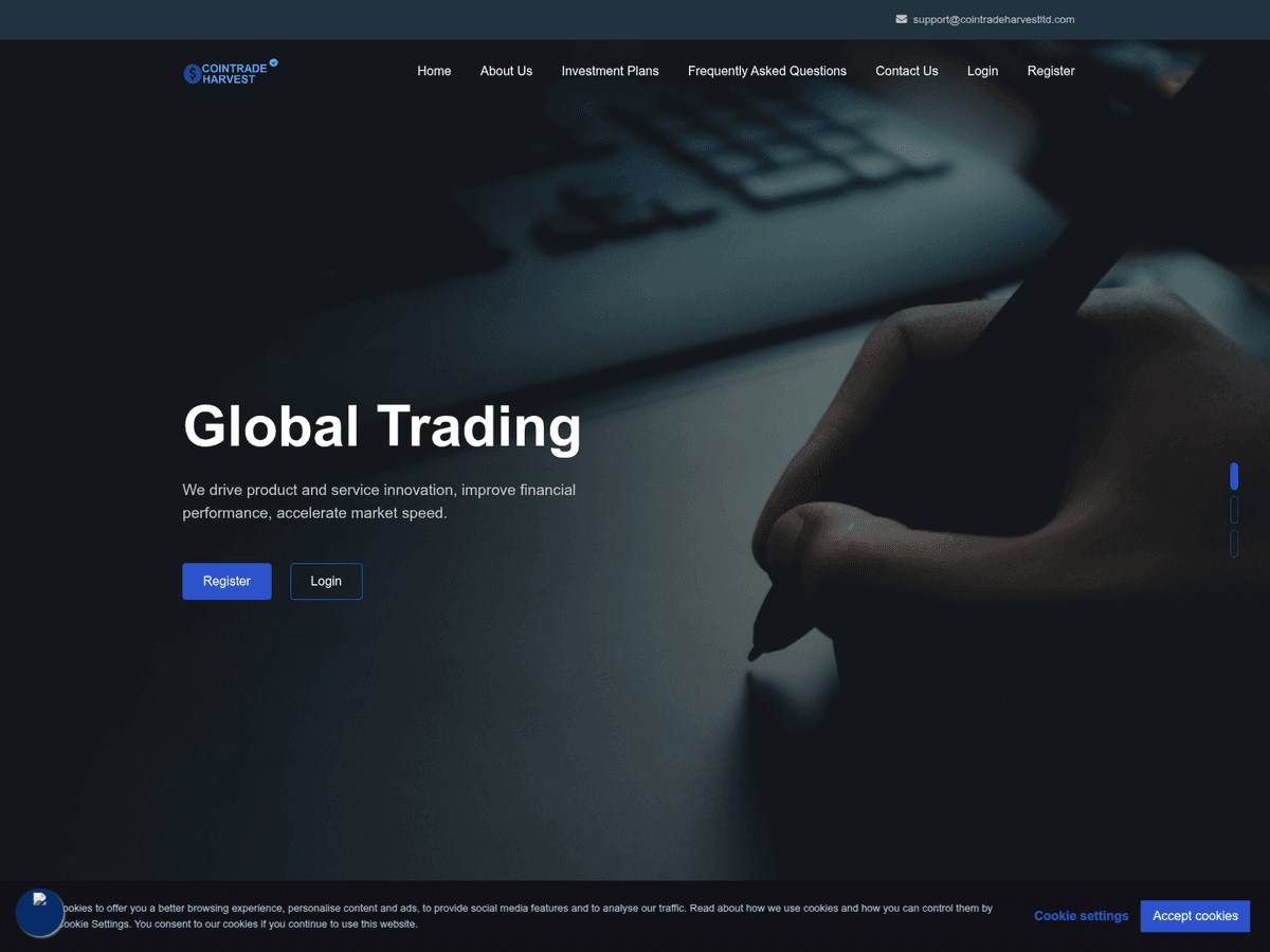Screenshot der Webseite Cointradeharvestltd (cointradeharvestltd.com)