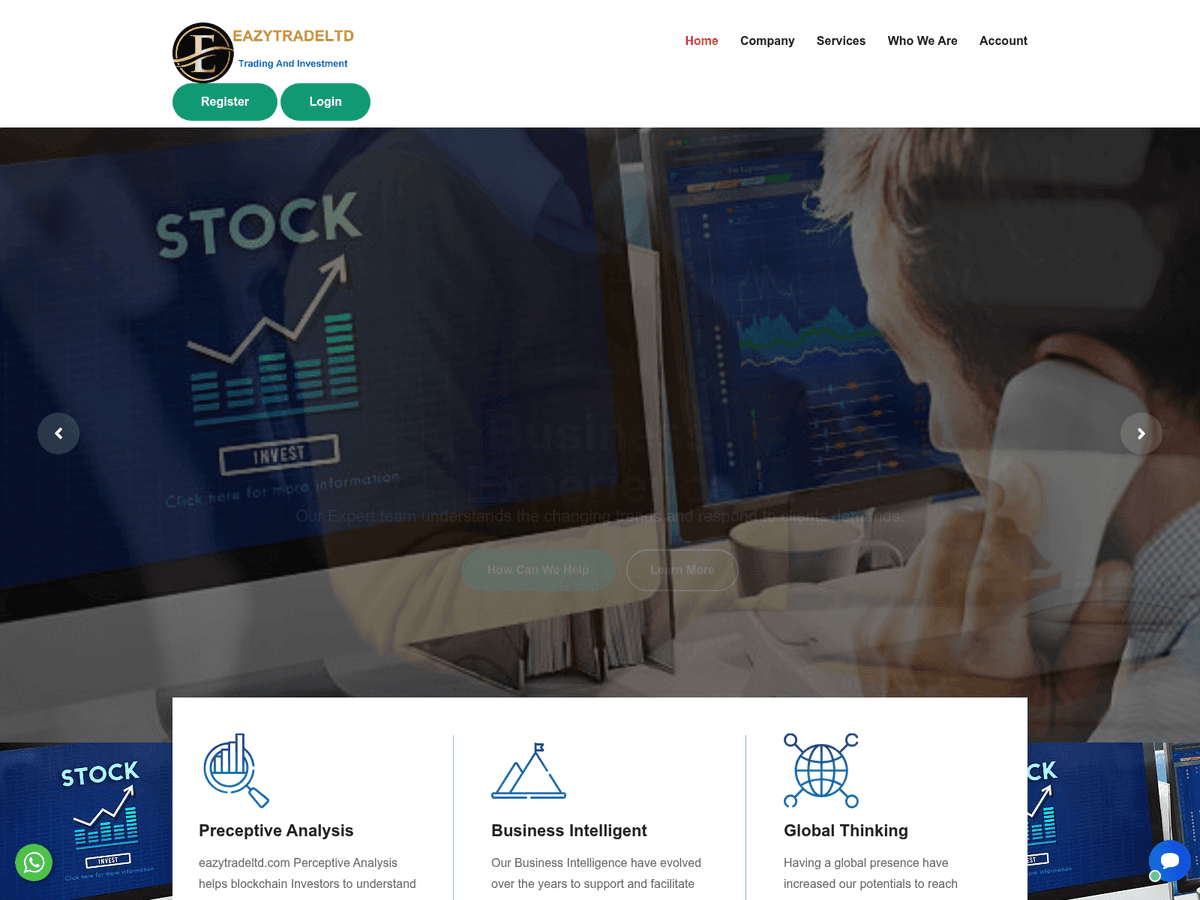 Screenshot der Webseite Eazytradeltd (eazytradeltd.com)