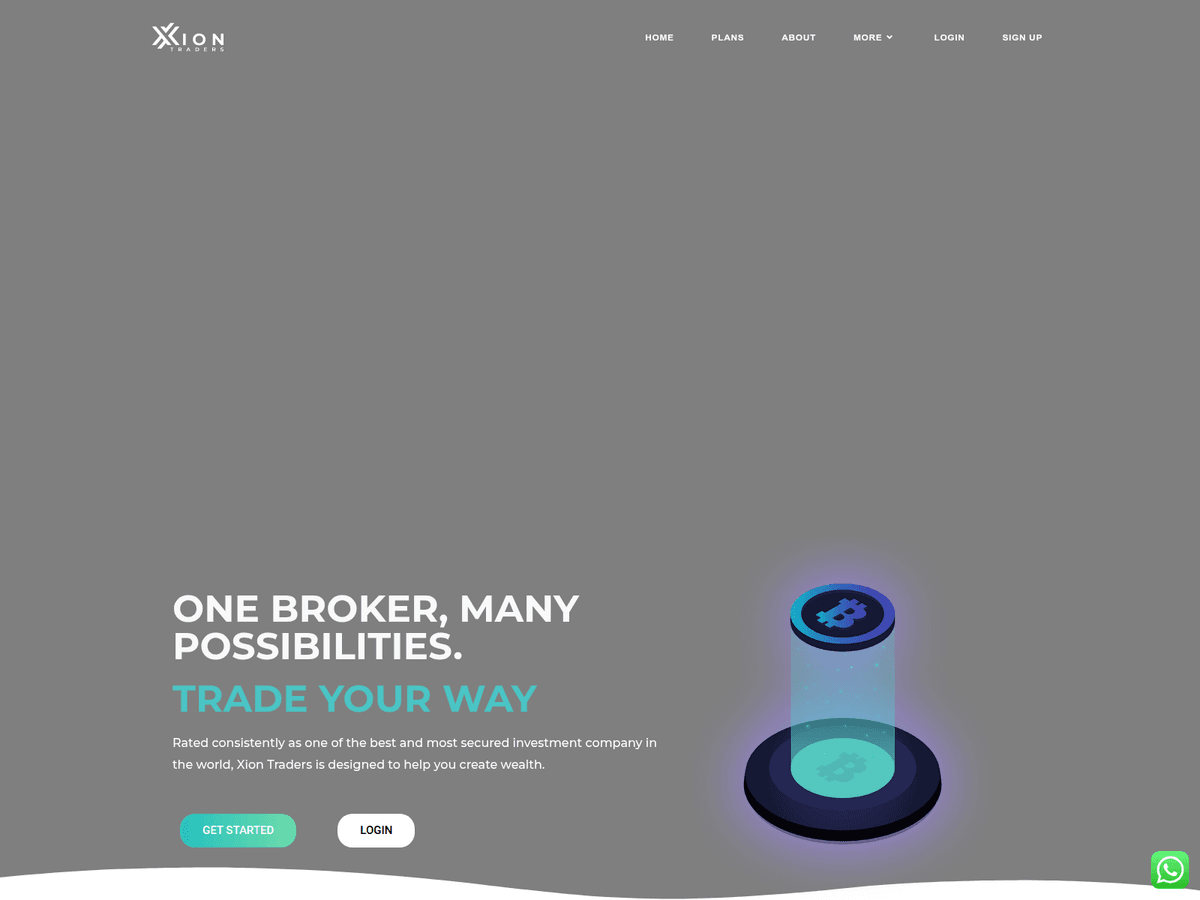 Screenshot der Webseite Xion Trader (xion-trader.com)