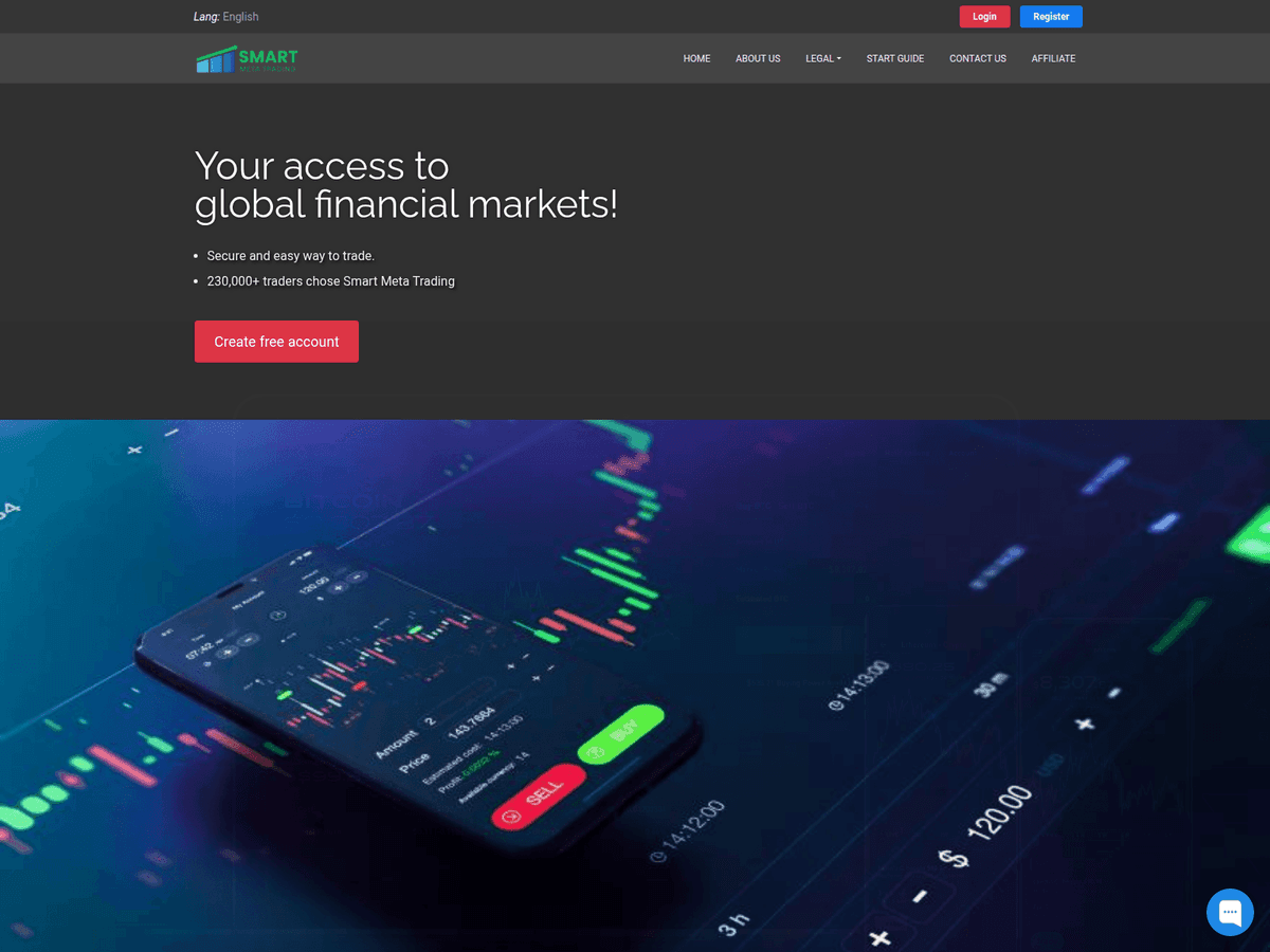 Screenshot der Webseite Smartmetrading (smartmetrading.live)