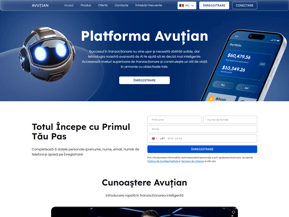 Screenshot der Webseite Avutian (avutian.com)