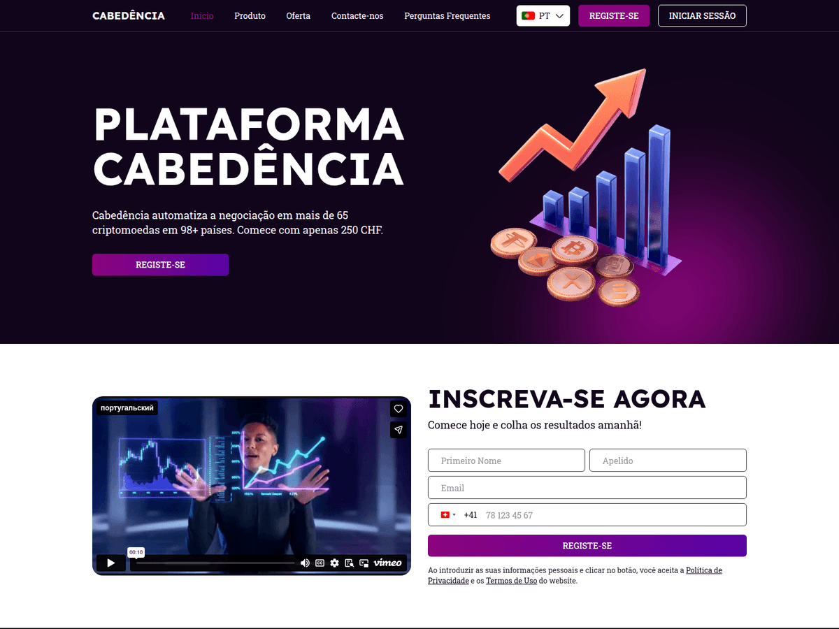 Screenshot der Webseite Cabedencia (cabedencia.com)