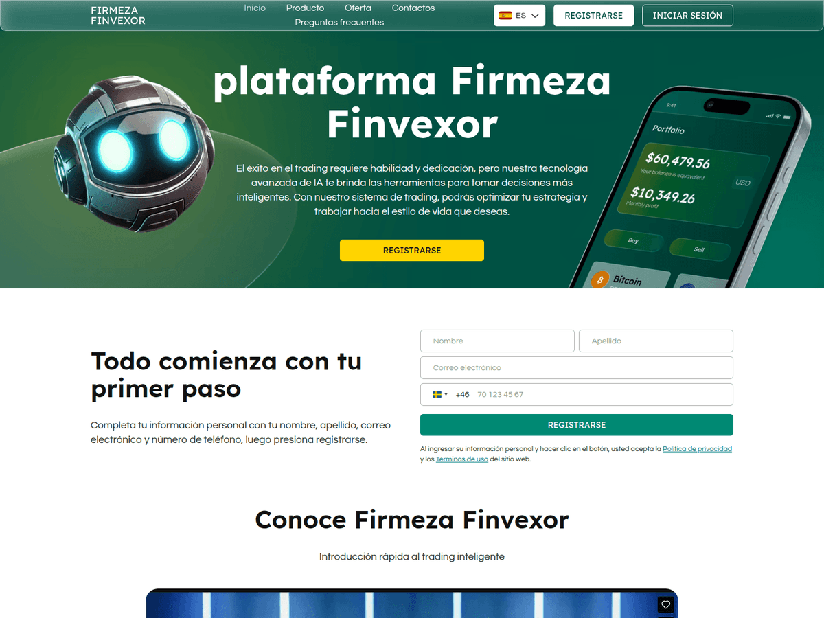 Screenshot der Webseite Firmezafinvexor (firmezafinvexor.com)