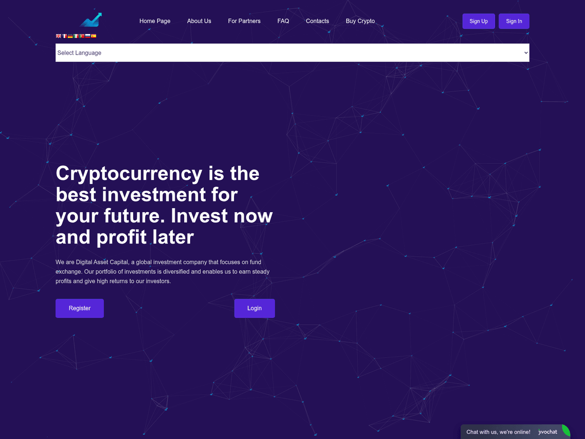 Screenshot der Webseite Digital Assetcapital (digital-assetcapital.com)