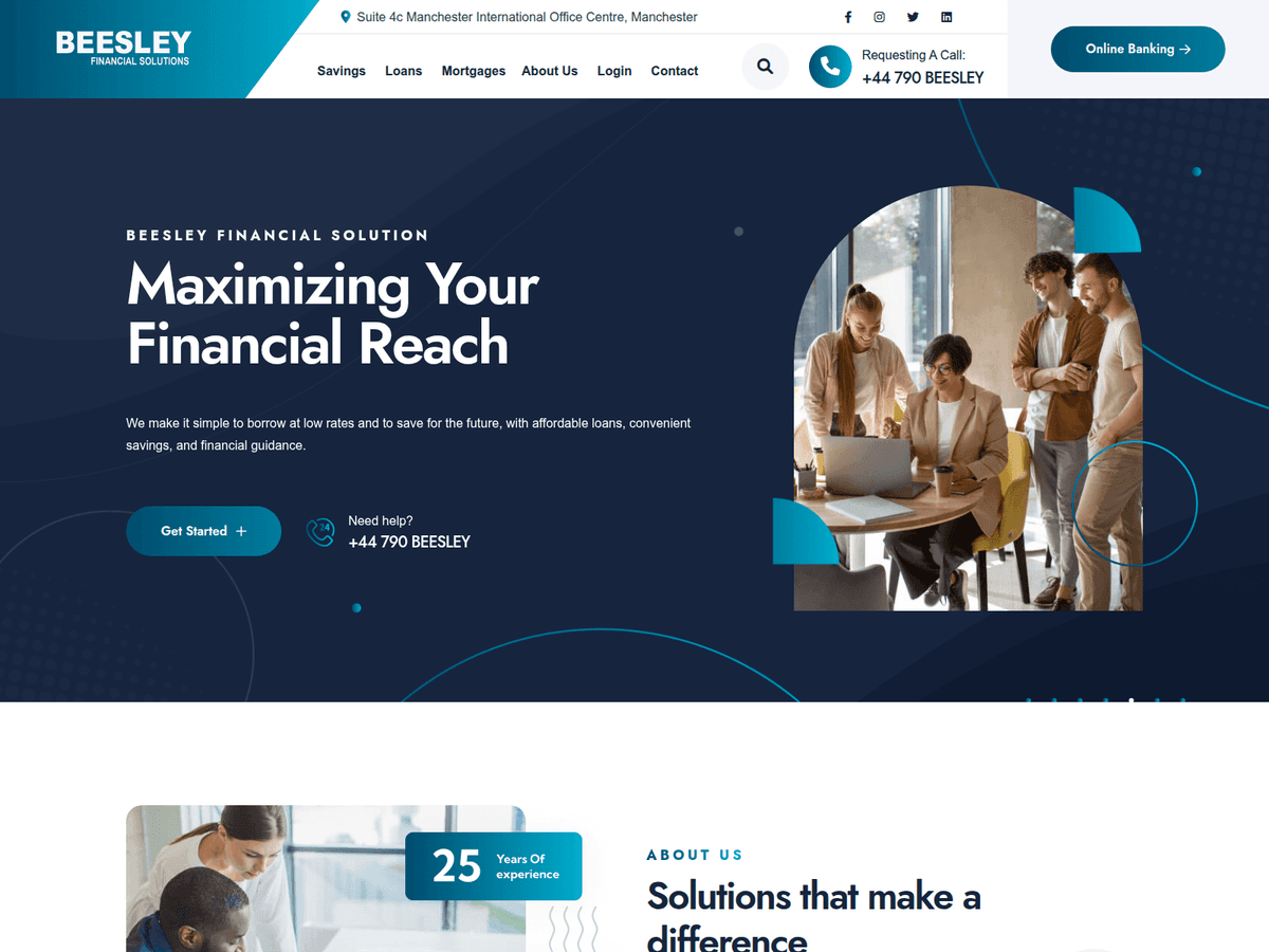 Screenshot der Webseite Bankbeesley (bankbeesley.co.uk)