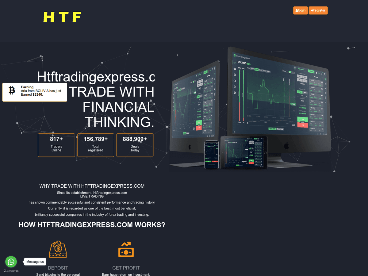Screenshot der Webseite Htftradingexpress (htftradingexpress.com)