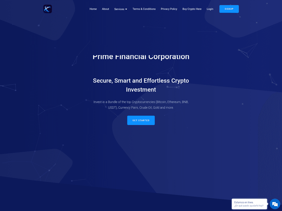 Screenshot der Webseite Primefinancialcorp (mail.primefinancialcorp.com)