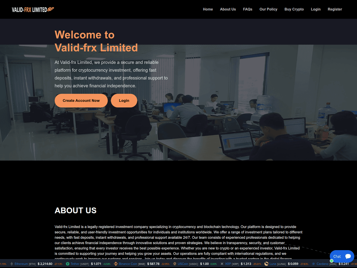 Screenshot der Webseite Valid Frxlimited (valid-frxlimited.com)