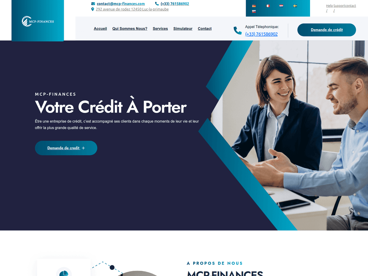 Screenshot der Webseite Mcp Finances (mcp-finances.com)