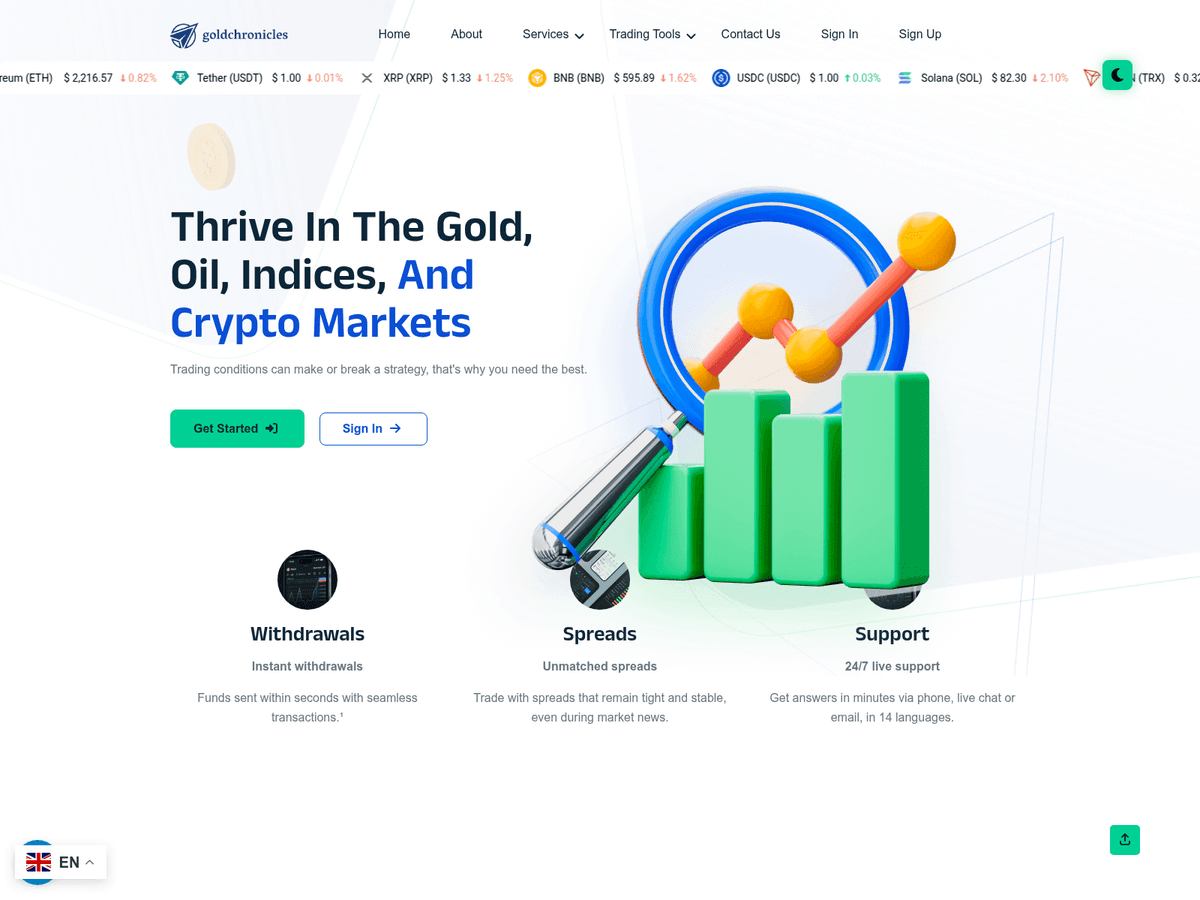 Screenshot der Webseite Goldchronicles (mail.goldchronicles.com)