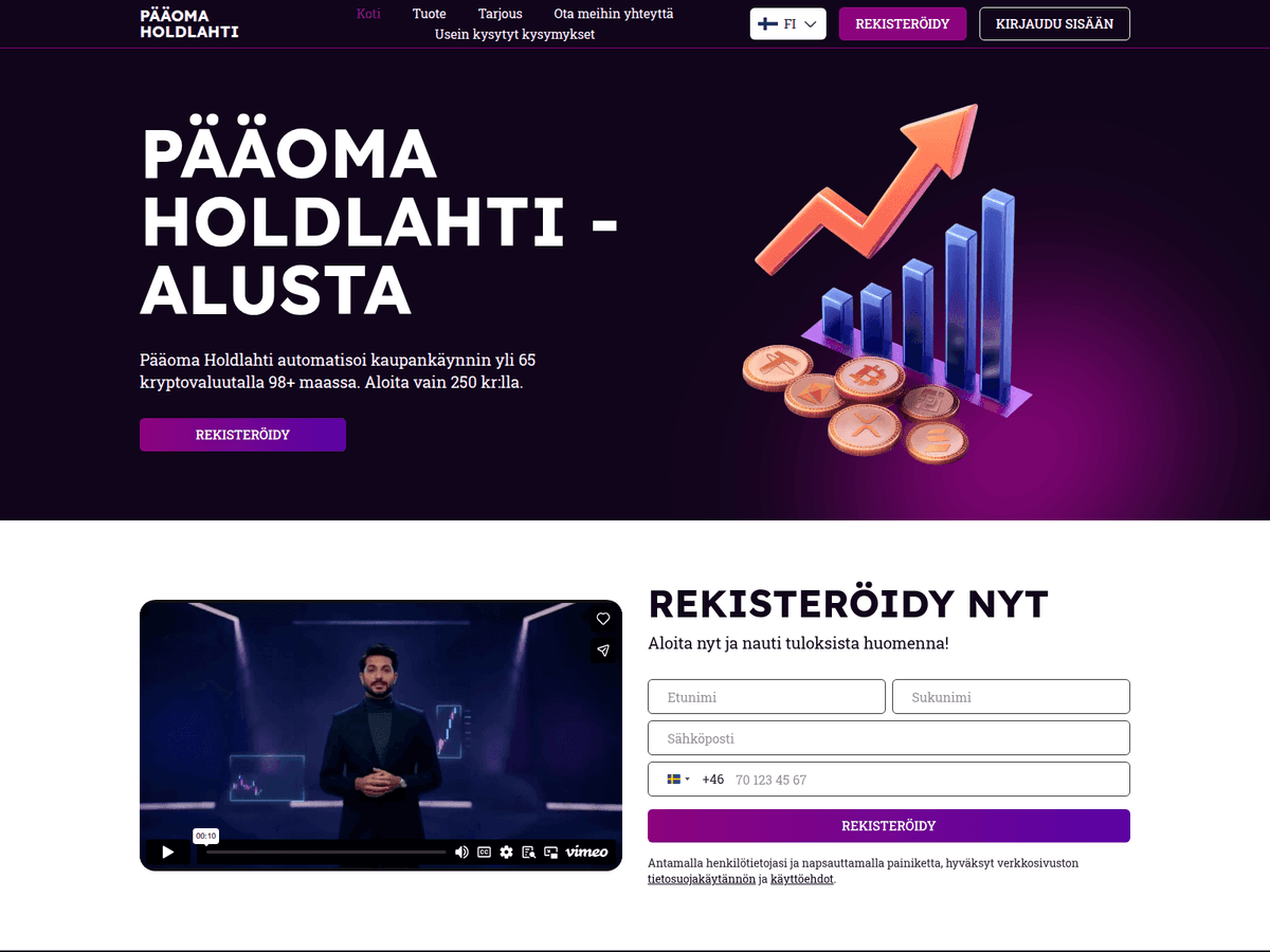 Screenshot der Webseite Paaoma Holdlahti (paaoma-holdlahti.com)