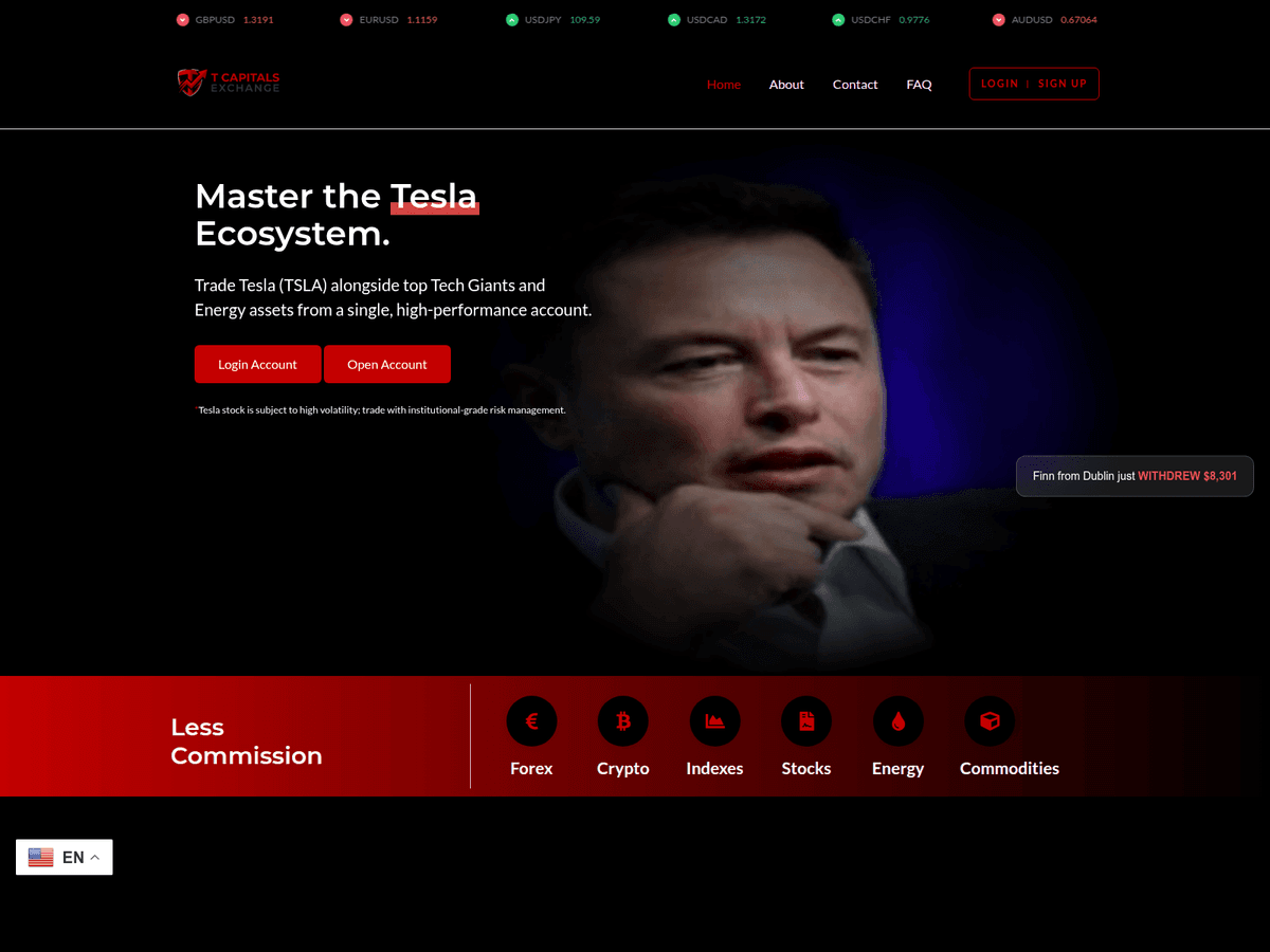 Screenshot der Webseite Tcapitalsexch (tcapitalsexch.com)
