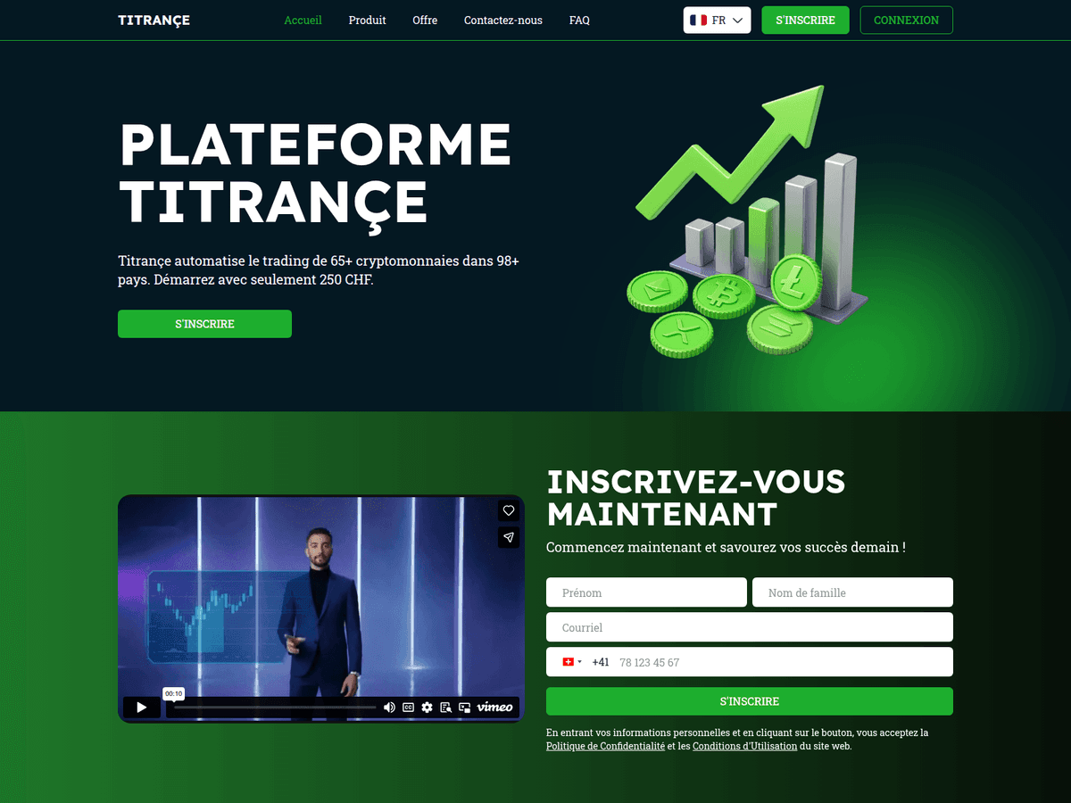Screenshot der Webseite Titrance (titrance.com)