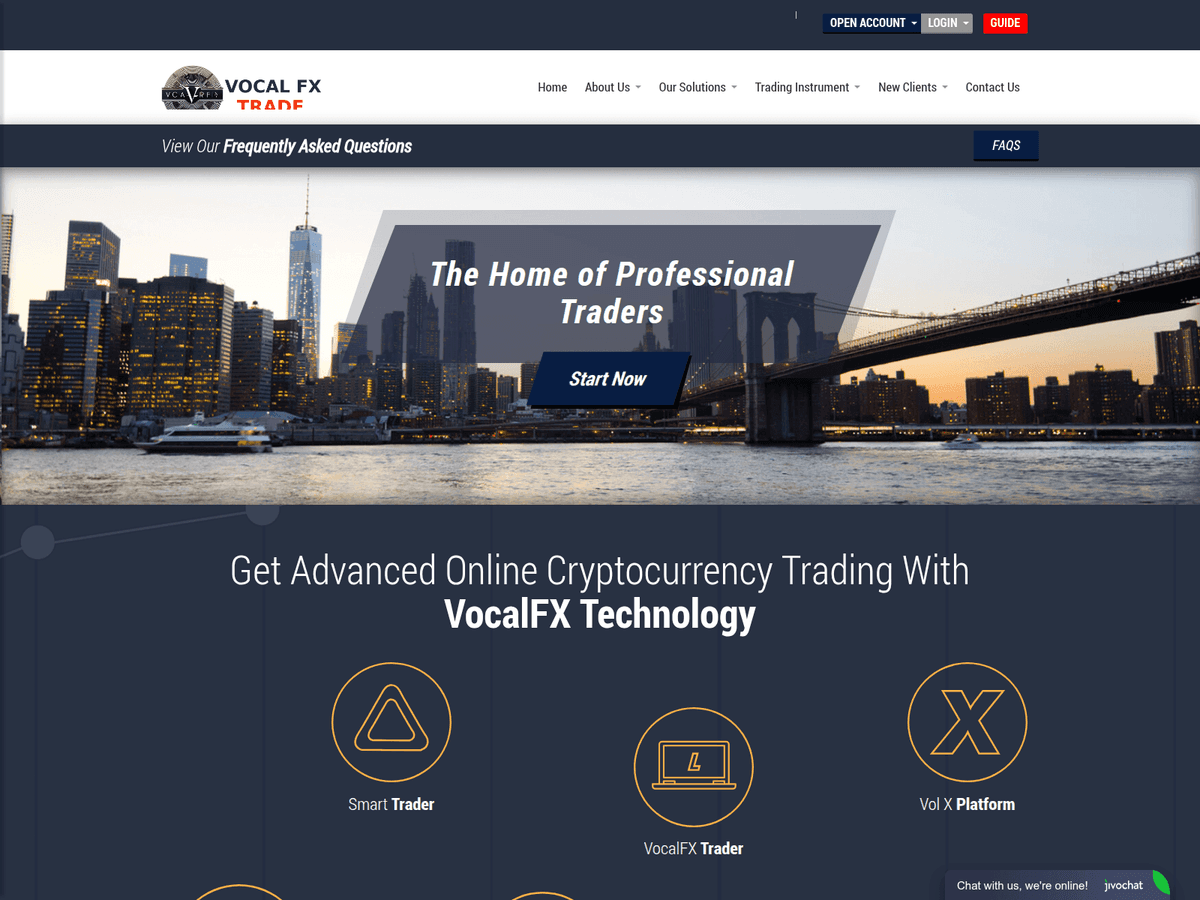 Screenshot der Webseite Tradexbtclubfx (vocalfxtrade.com.tradexbtclubfx.com)