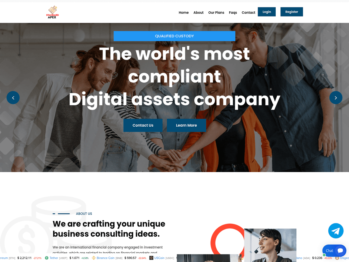 Screenshot der Webseite Standardapex (standardapex.com)
