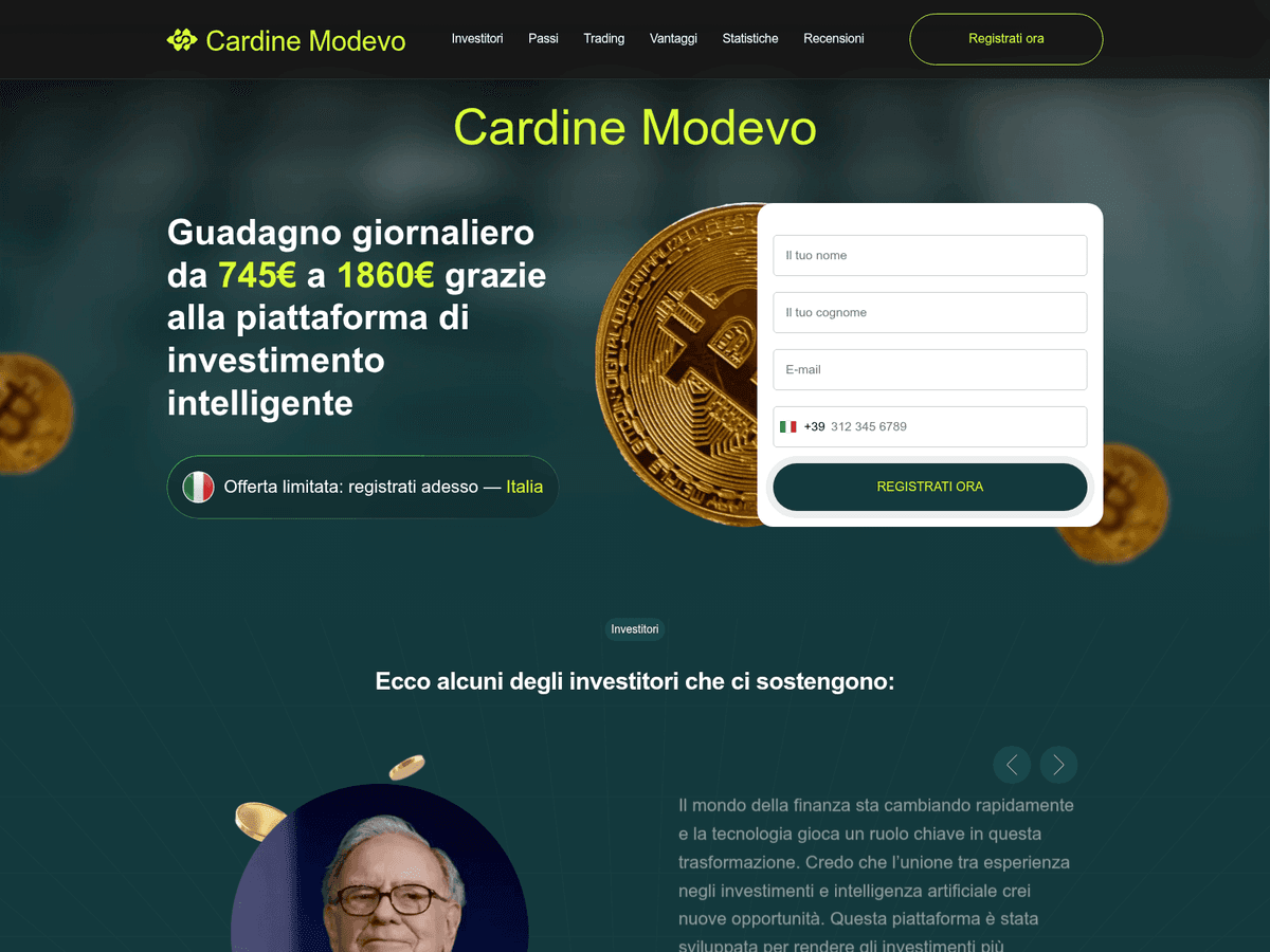 Screenshot von Cardine Modevo