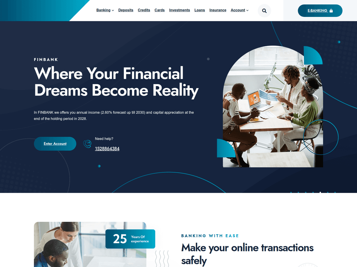 Screenshot der Webseite Useraccount (login.finbank.useraccount.live)