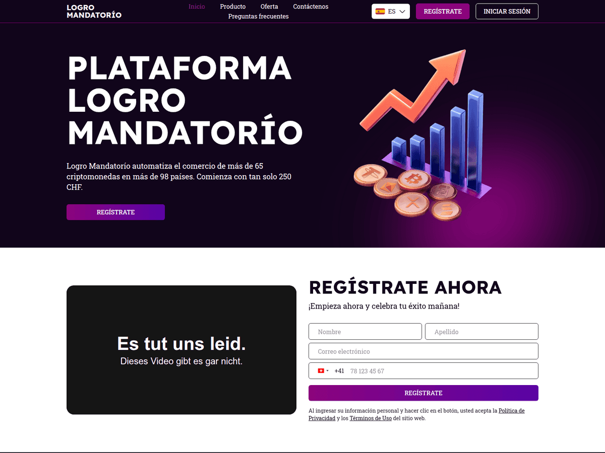 Screenshot der Webseite Logro Mandatorio (logro-mandatorio.com)