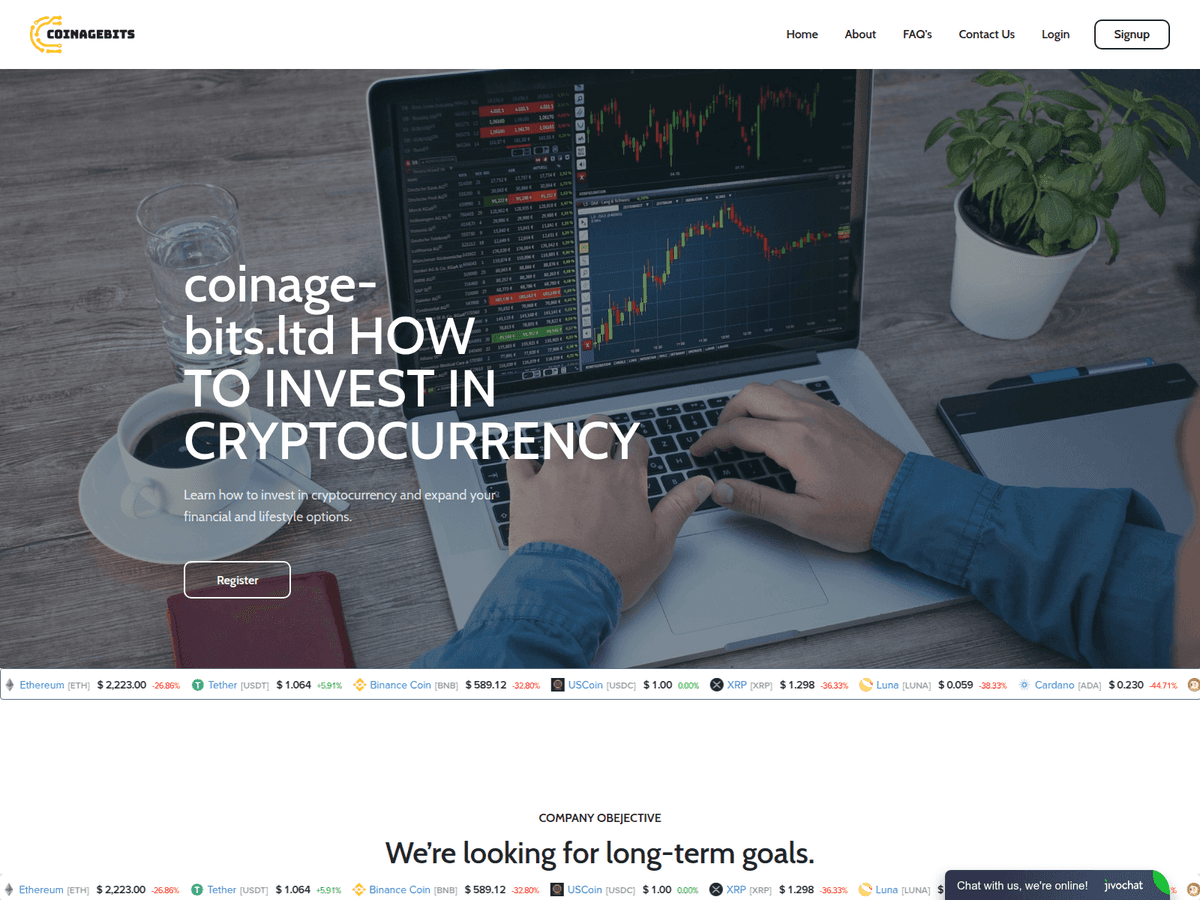 Screenshot der Webseite Coinage Bits (coinage-bits.ltd)