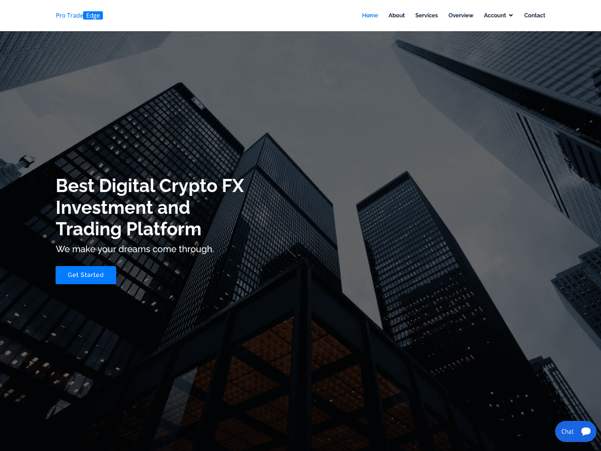 Screenshot der Webseite Protradeedge (protradeedge.com)