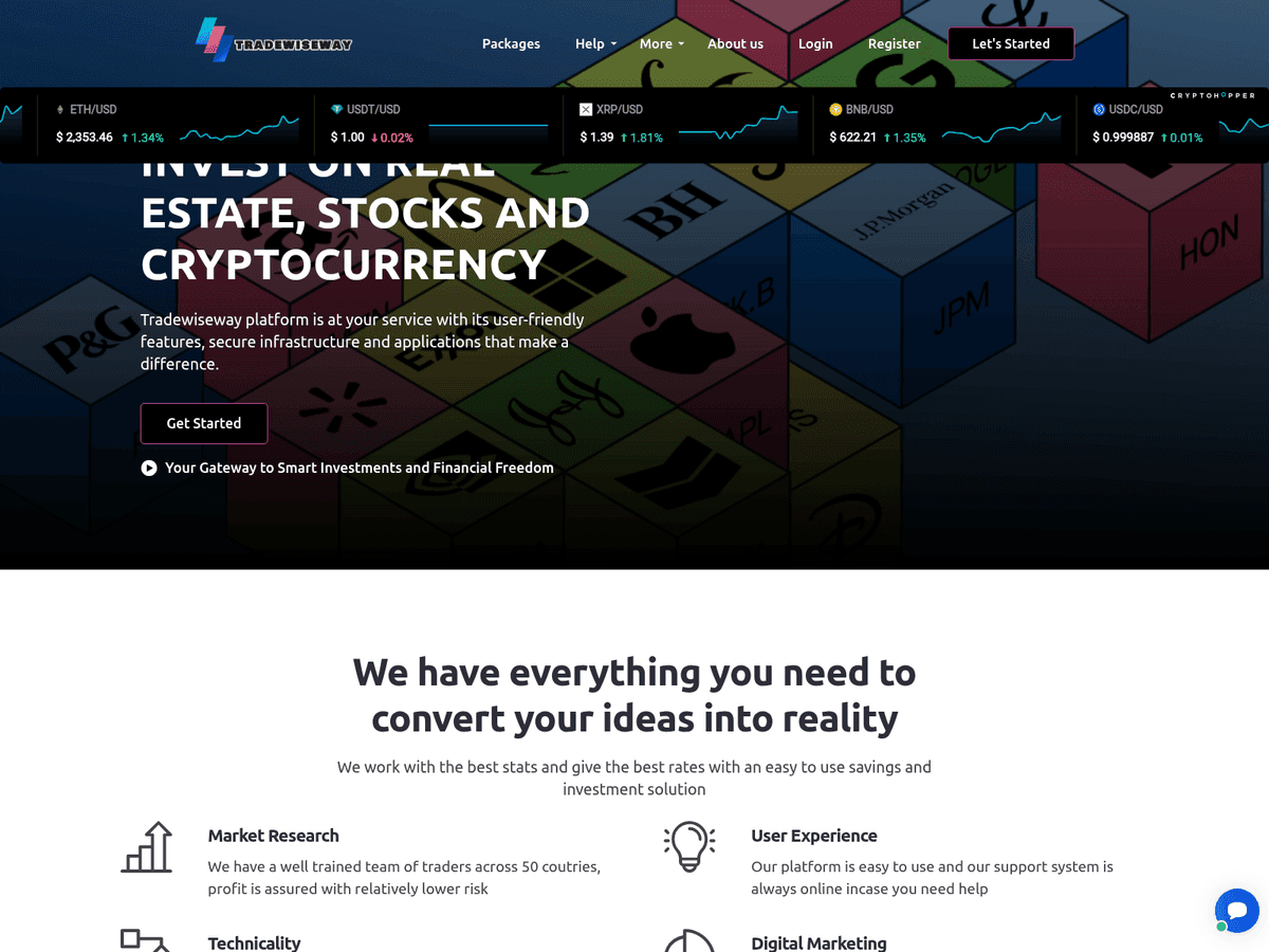 Screenshot der Webseite Tradewiseway (mail.tradewiseway.com)