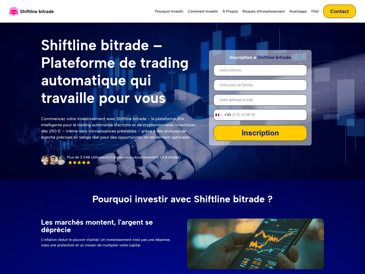 Screenshot der Webseite Shiftlinebitrade Fr (shiftlinebitrade-fr.com)
