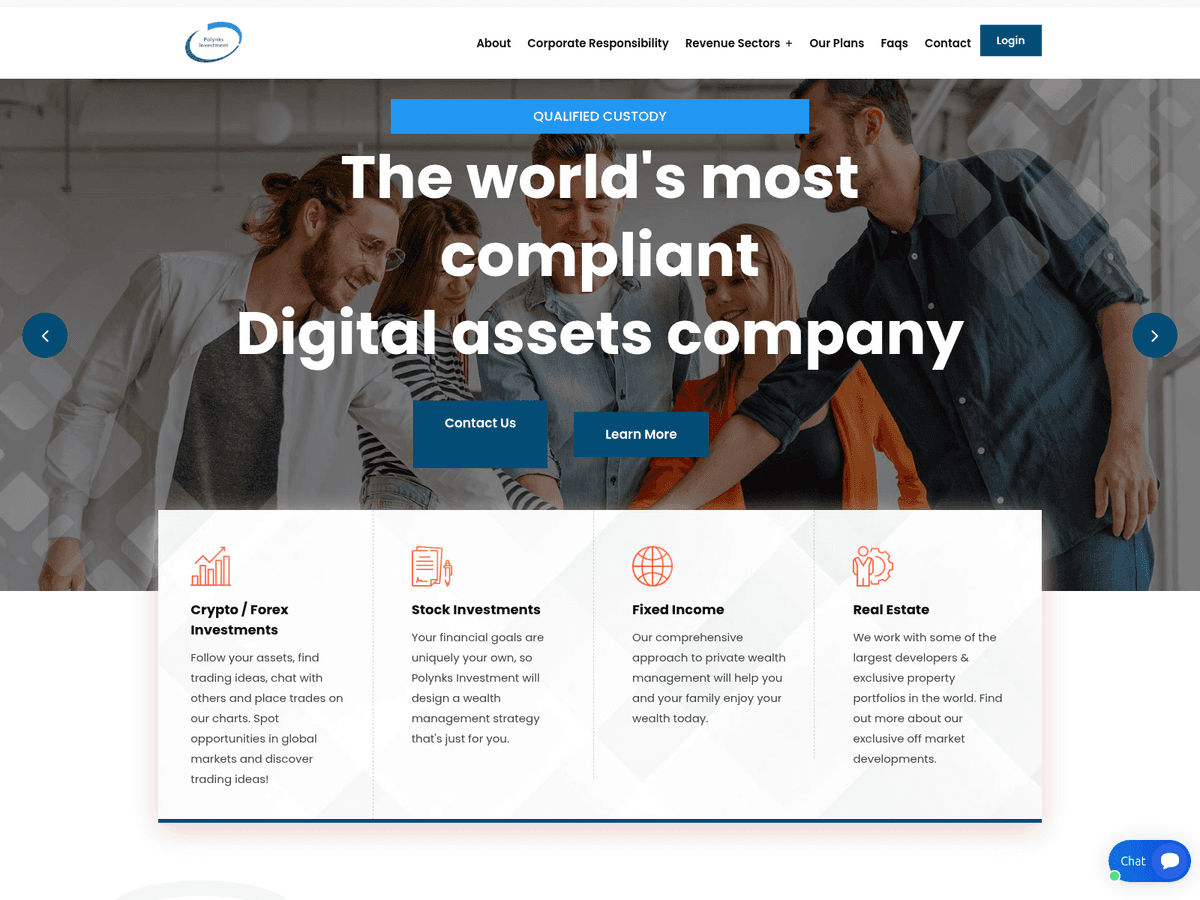 Screenshot der Webseite Polynks Investment (polynks-investment.com)
