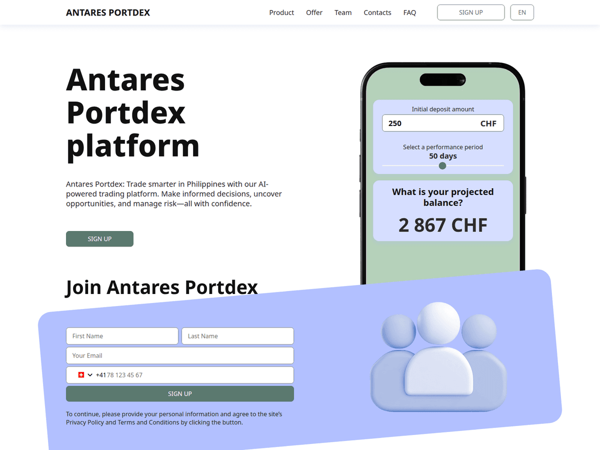 Screenshot von Antaresportdex