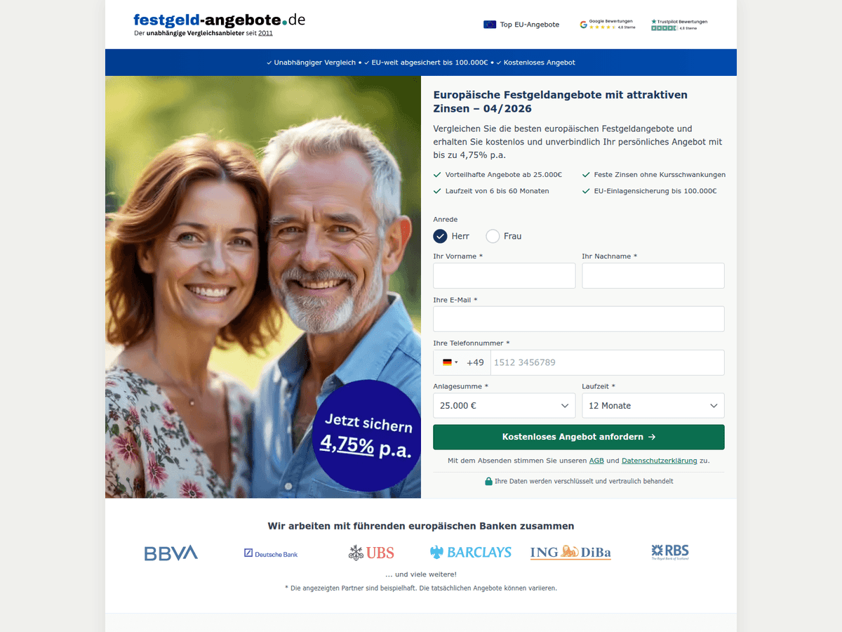 Screenshot der Webseite Eu Angebote (eu-angebote.com)