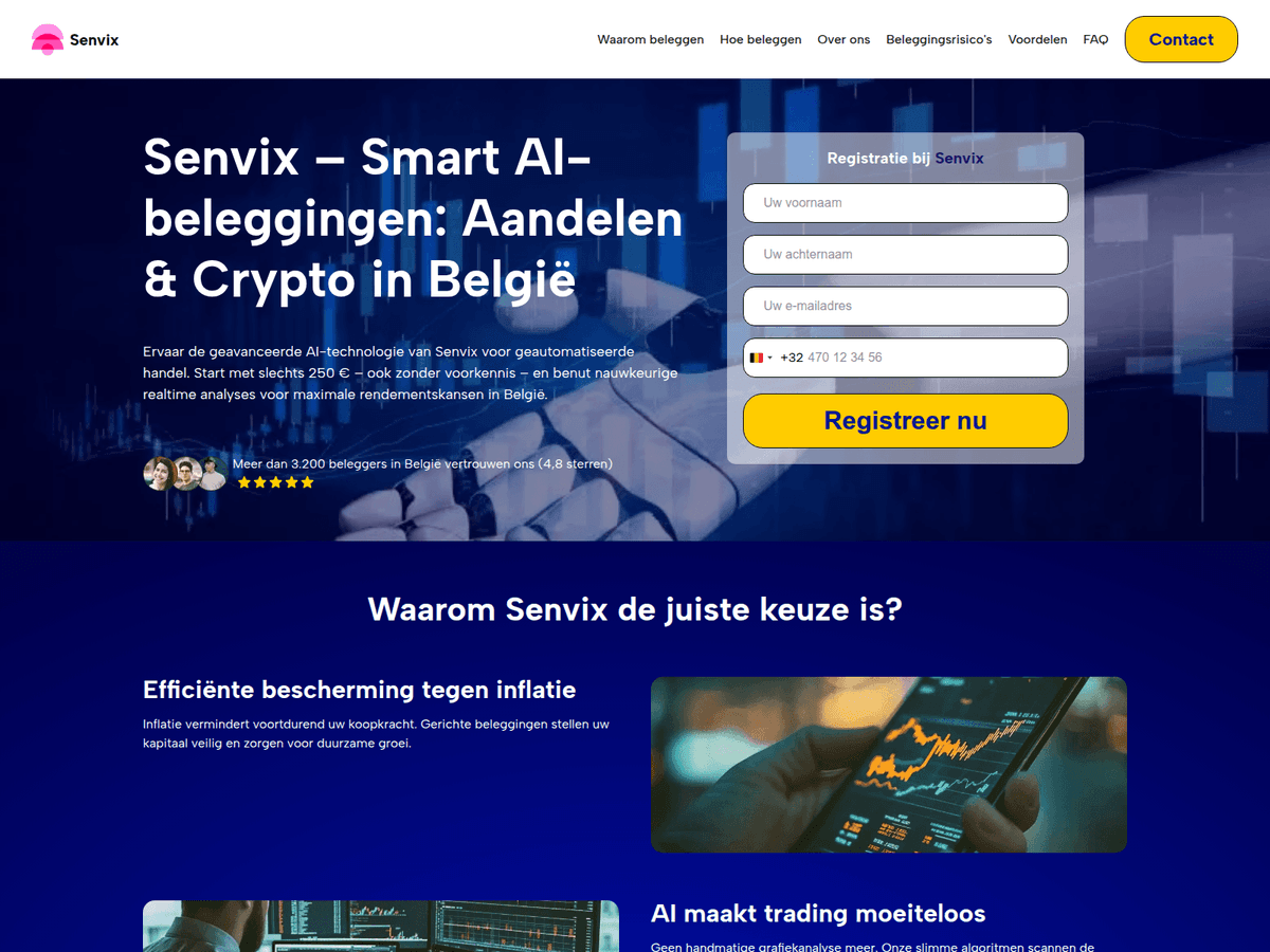 Screenshot der Webseite Senvix Be (senvix-be.com)
