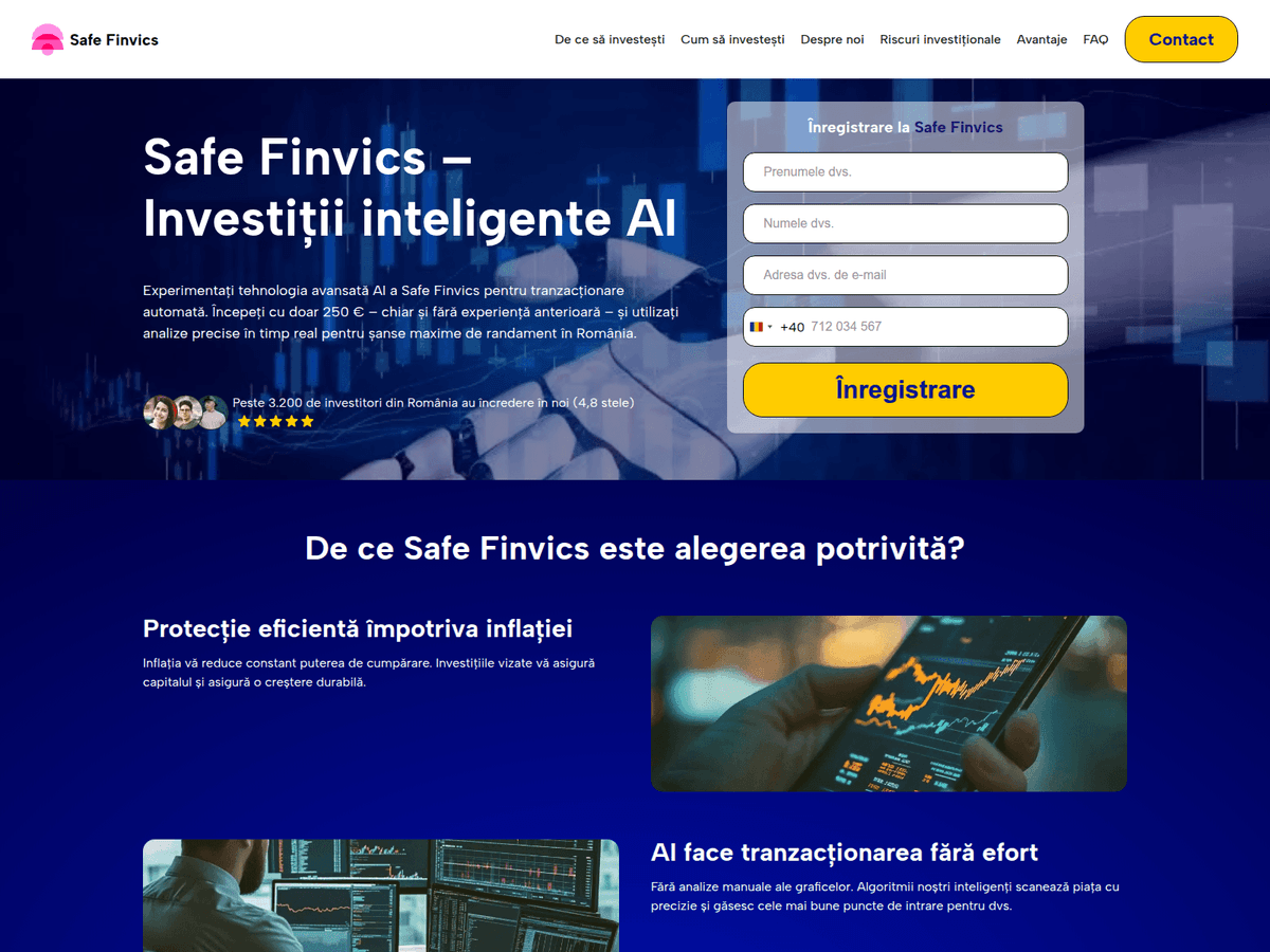 Screenshot der Webseite Safefinvics (safefinvics.com)