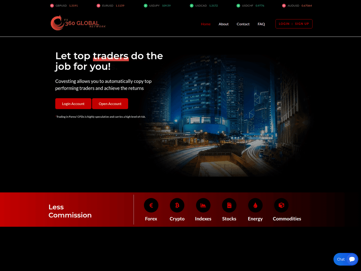 Screenshot der Webseite Fx360globalnetwork (fx360globalnetwork.com)