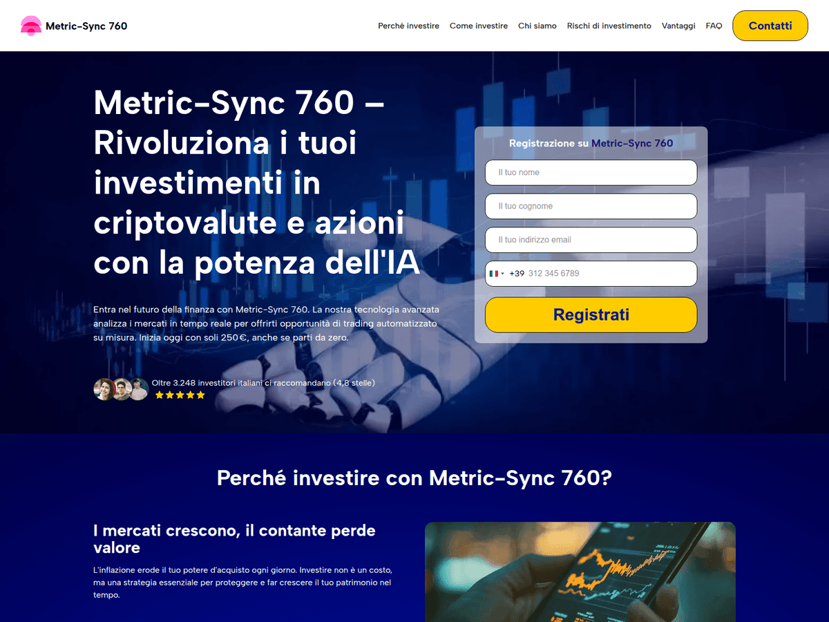 Screenshot der Webseite Metricsync 760 (metricsync-760.com)