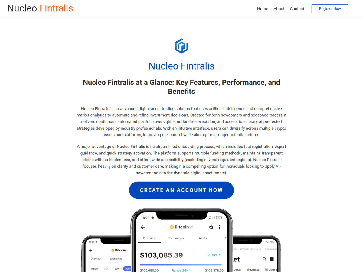 Screenshot der Webseite Nucleofintralisuk (nucleofintralisuk.com)