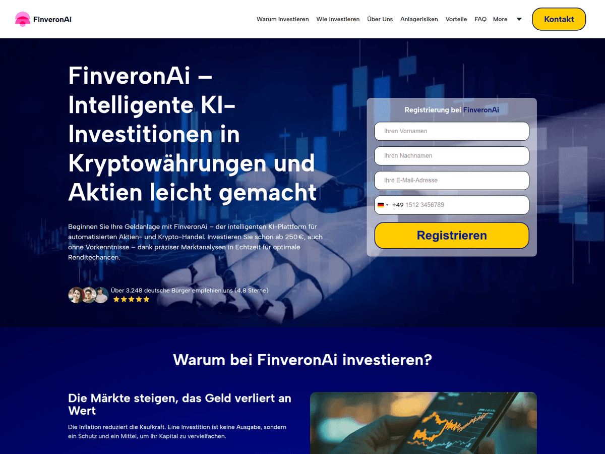 Screenshot der Webseite Finveron Ki (finveron-ki.de)