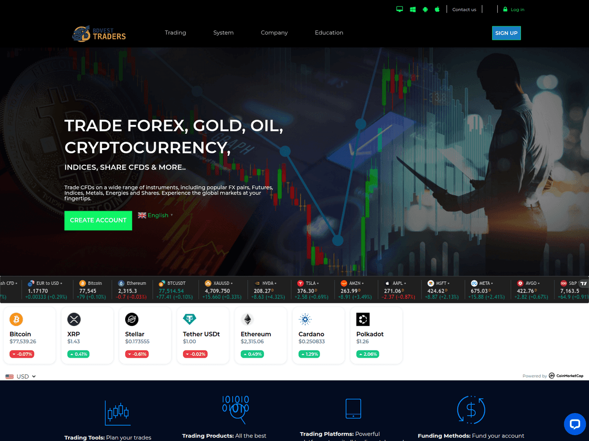Screenshot von Bdvest Traders