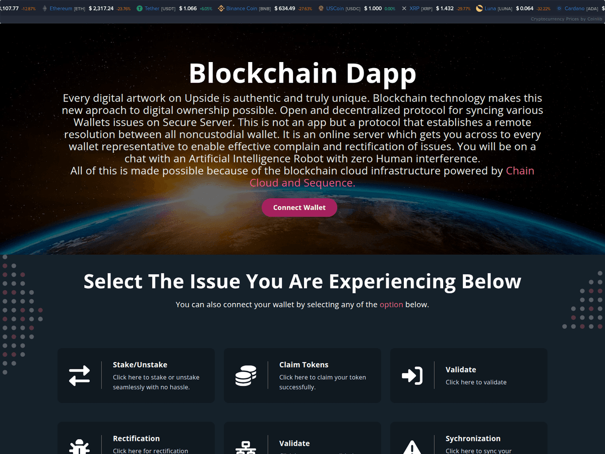 Screenshot der Webseite Pages (claim-dappsyntax.pages.dev)