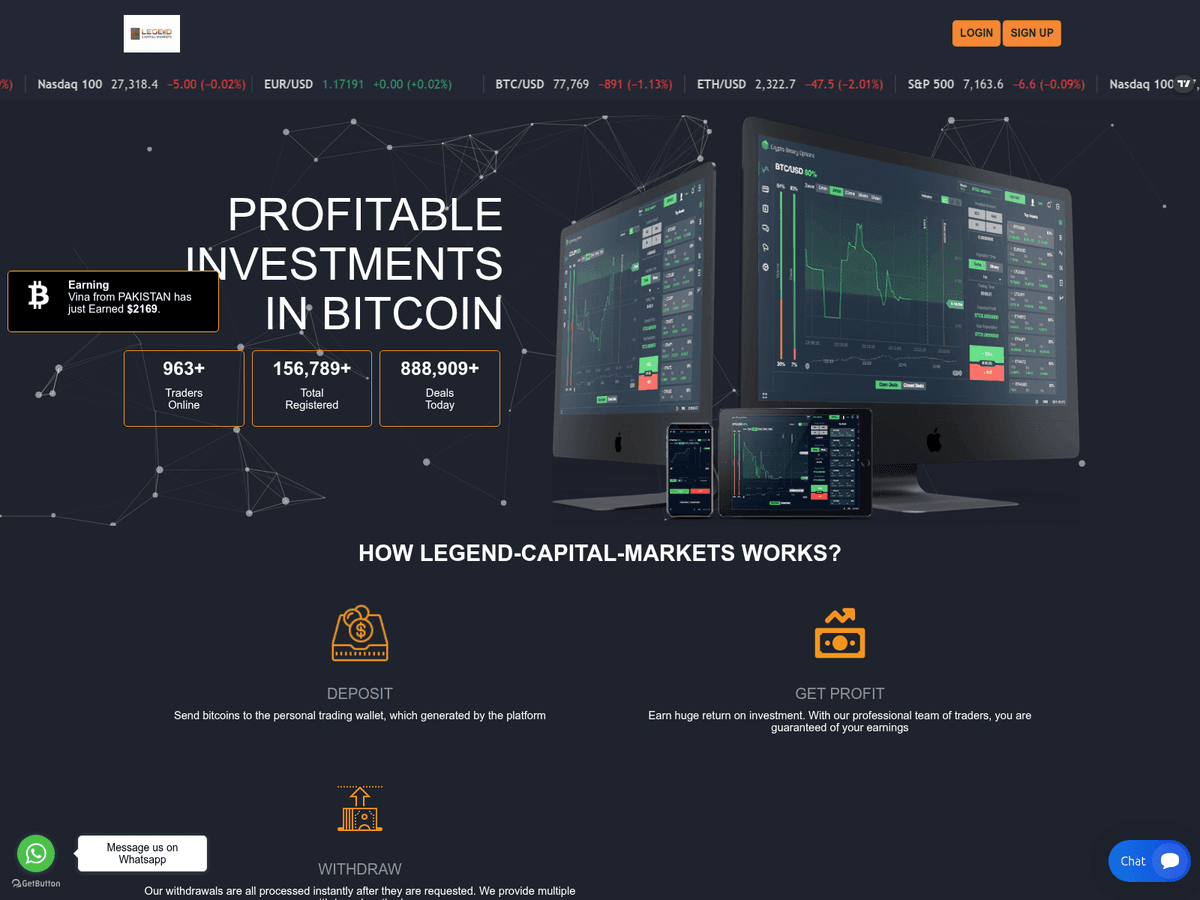 Screenshot der Webseite Legend Capital Markets (legend-capital-markets.com)