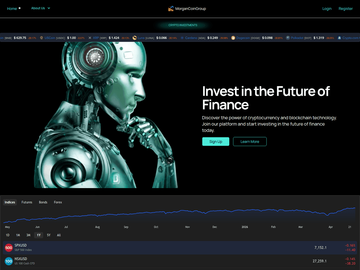 Screenshot der Webseite Morgancoin (morgancoin.org)